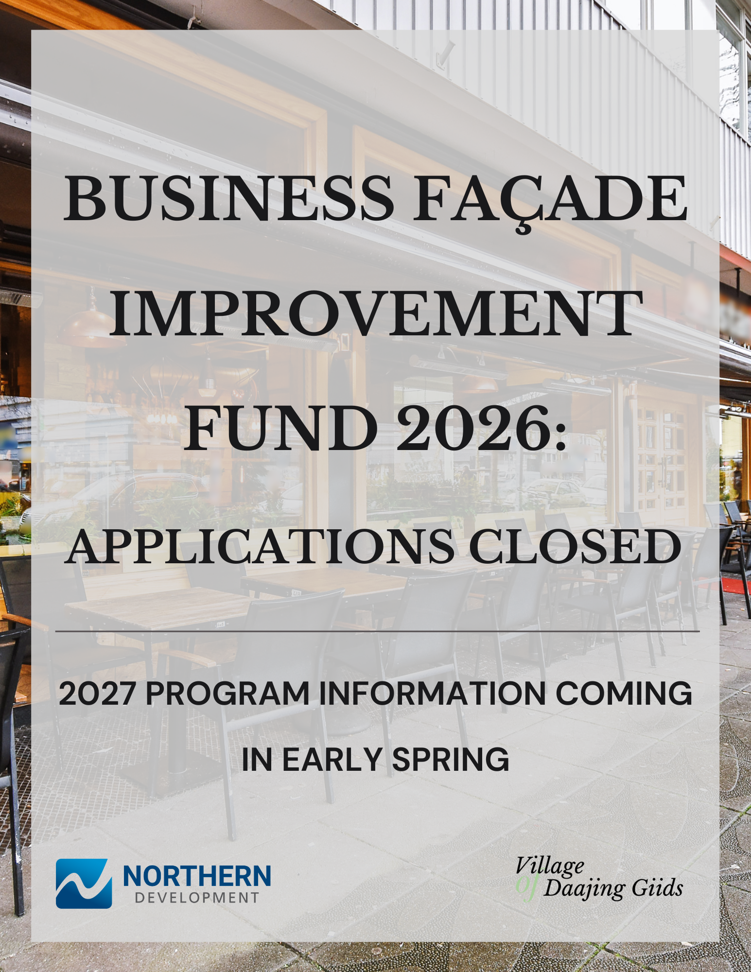 Business Façade Improvement Fund closed